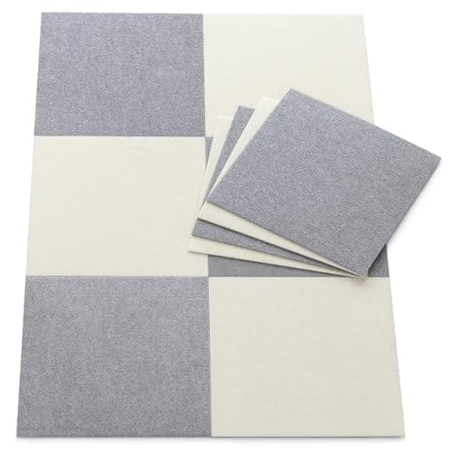 ずれない タイルカーペット 30×30cm アイボリー グレー 10枚入 フラットタイプ おくだけ吸着 ジョイントマット 撥水 消臭 洗える 日本製 KZ-58
