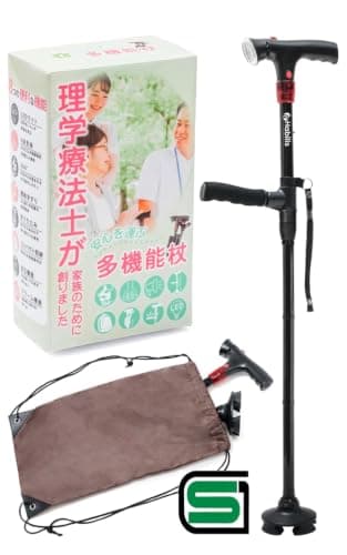杖 男性用 女性用 折りたたみ杖 折り畳み つえ 4本足 4点杖 多機能ステッキ 介護 高齢者 歩行補助杖 自立式 ライト SGマーク