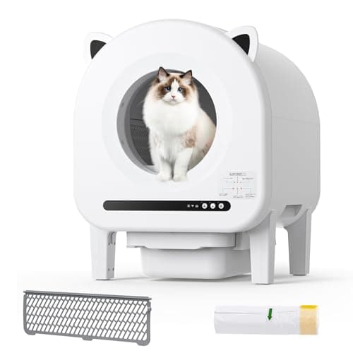 【Amazon.co.jp限定】 猫トイレ ネコトイレ 自動 大型 猫のトイレ 消臭 7つの赤外線センサー猫用 飛散防止 自動清掃 スマホ管理 65L特大容量 定期掃除 お手入れ簡単 安全保護機能 多頭飼い用 ゴミ箱密封設計 臭い漏れ防止 ゴミ箱12L 飛び散る消臭 ゴミ捨ては2週間に1回 IOS/Android対応 日本語説明書付き(PT112)