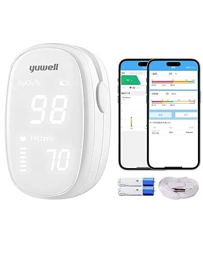 パルスオキシメーター Bluetooth搭載 酸素濃度計 spo2/脈拍数 家庭用 看護 介護 yx110 ホワイト