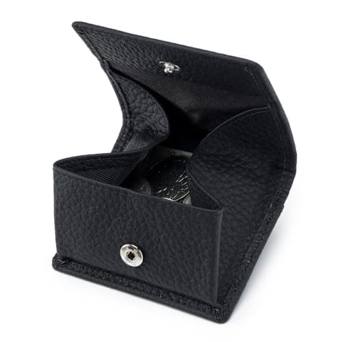 小銭入れ ボックス型 本革 メンズ ブラック レディース 日本のファッションミニ財布 柔らかく質感のある第一層牛革 小さいボディで大容量 カードが入る 超軽量 カードケース 通勤のお友に便利 コンパクトで使いやすいコインケース ボタン式 カードケース