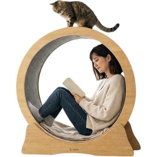 キャットホイール 猫 ルームランナー 回し車 猫用回し車 ランニングマシーン 猫の車輪 大型 木製 組み立て式 自走式 ランニングホイール エクササイズホイール