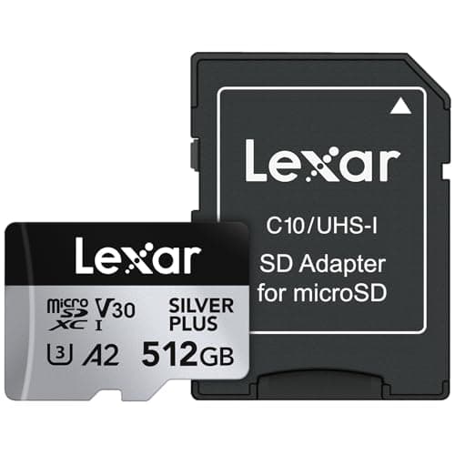 Lexar 512GB Professional Silver Plus Micro SDカード UHS-I C10 U3 V30 フルHD & 4K 最大205/150MB/s microSDXCメモリーカード ビデオグラファー/ゲーマー向け (LMSSIPL512G-BNANU)