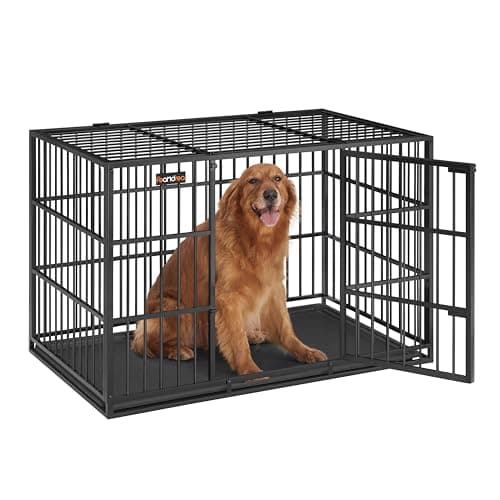 犬 ケージ 大型犬用 ダブルドア付き トレー付き ペットサークル 大型 組立簡単 室内外兼用 ペットケージ 幅122x奥行75 x高さ80cm 犬 ゲージ PPD006B01