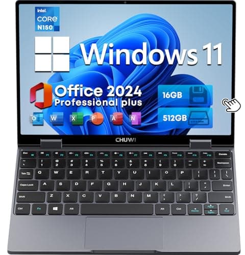 CHUWI 2in1 ノートパソコン Office 2024搭載 MiniBook X windows 11 Celeron N150 10.51インチ16G RAM+512G ROM(1TB SSD拡張)+ タッチパネル1920*1200 16:10 IPSディスプレイ最大3.6GHz ミニパソコン 軽量薄型 ノートPC 全機能Type-C+ BT5.1 WIFI6 Webカメラ 無線LANキ