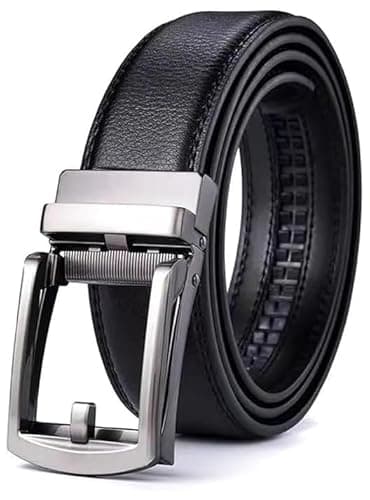 ベルト メンズ オートロック バックル 無段階調節 本革 ベルト 穴なし ビジネス 紳士 スーツ用 作業用 カジュアル 大きいサイズ 120cm プレゼントブラック