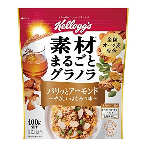 素材まるごとグラノラパリッとアーモンドやさしいはちみつ味400g