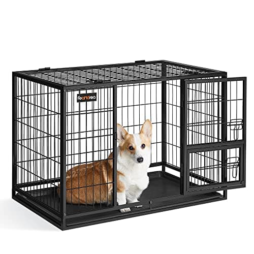 犬ケージ ペットケージ 中型犬 小型犬 ダブルドア付き トレー付き ペットサークル 大型 組立簡単 室内外兼用 ゲージ犬 幅92.5x奥行57.5 x高さ64cm PPD002B01