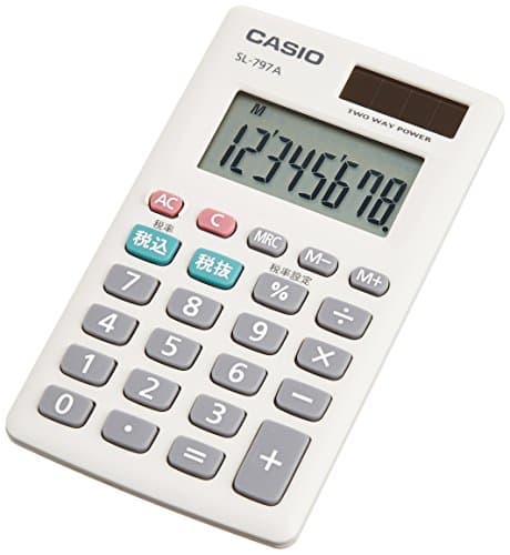 パーソナル電卓 税計算 カードタイプ 8桁 SL-797A-N