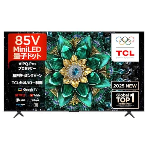 TCL 85V型 テレビ 4K 量子ドット MiniLED 倍速 85Q6C Google TV