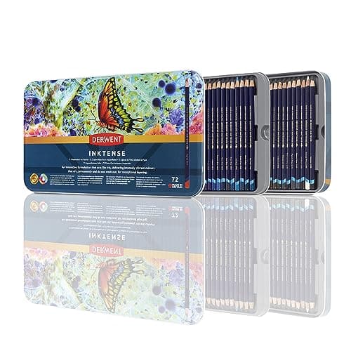 Derwent 【国内正規品】ダーウェント 水彩 色鉛筆 インクテンス ペンシル 72色セット 2301843 布/木目にも描ける 乾いたら耐水性