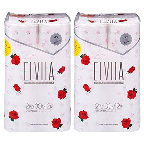トイレットペーパー ダブル 香り付き 薔薇(バラ) エルビラ 12ロール 30m