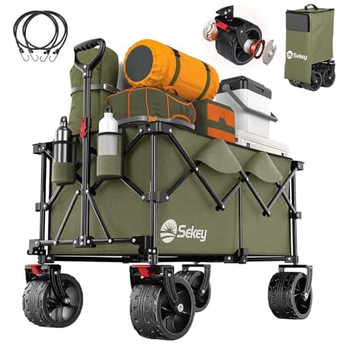 【断面幅10cmの極太ノーパンクタイヤ】【ベアリング付き】 大容量135L キャリーワゴン 高耐荷重150kg
