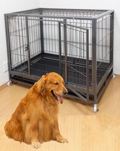 超大型犬 大型犬 中型犬 ペットケージ 犬用 ゲージ ケージ 大 キャスター 屋根付き 頑丈 トイレ トレー付 (2Lサイズ(幅119cm))