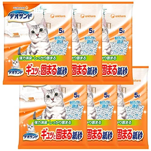 ギュッと固まる紙砂 30L(5L×6個)